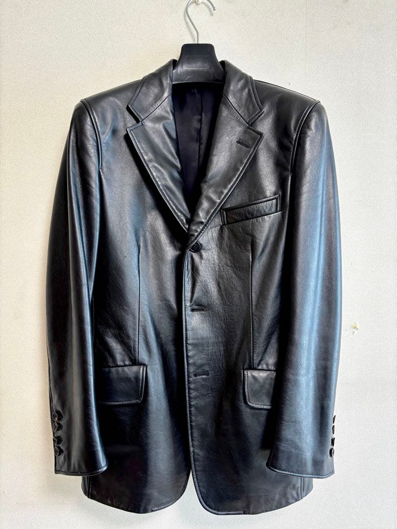 Paul Smith ブラックレザー テーラードジャケット S〜M