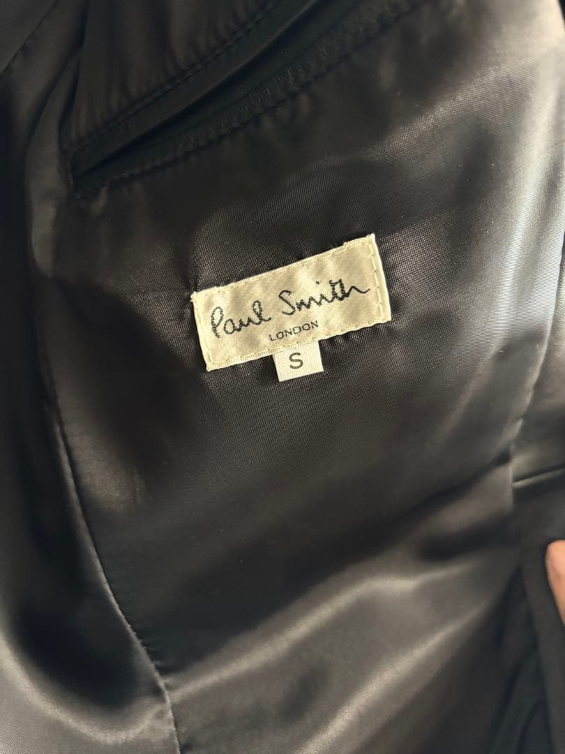 Paul Smith ブラックレザー テーラードジャケット S〜M