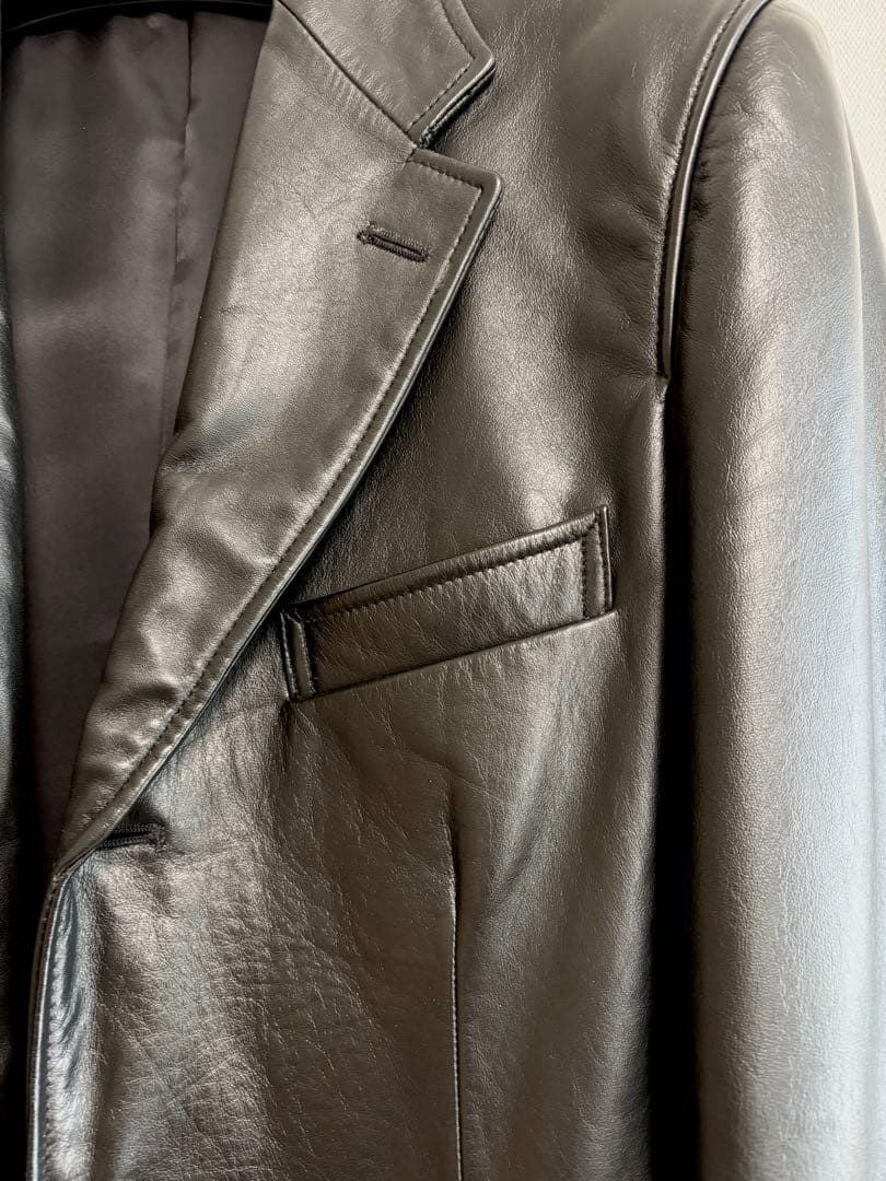 Paul Smith ブラックレザー テーラードジャケット S〜M