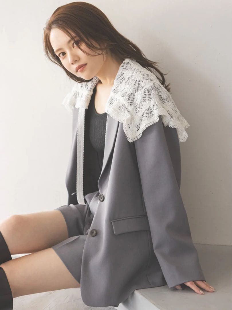 スナイデル　レースカラーテーラードジャケット