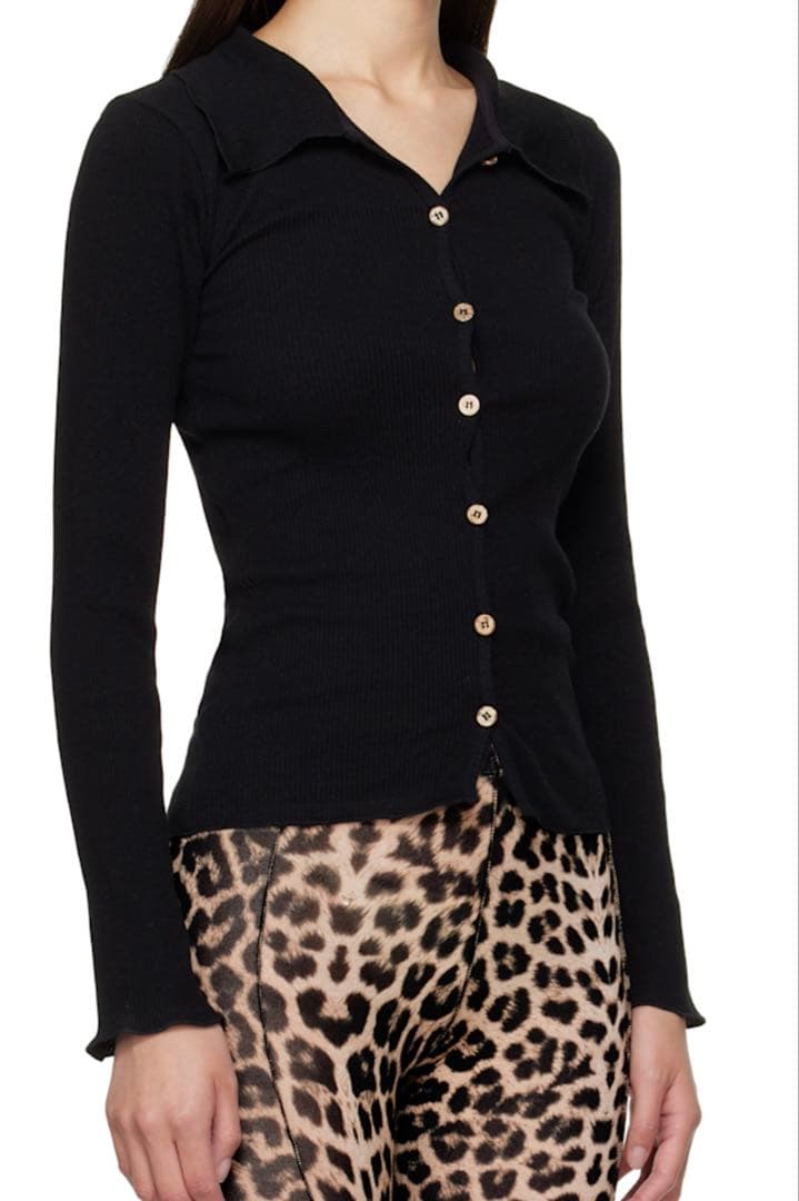 baserange コットンリブカーディガン