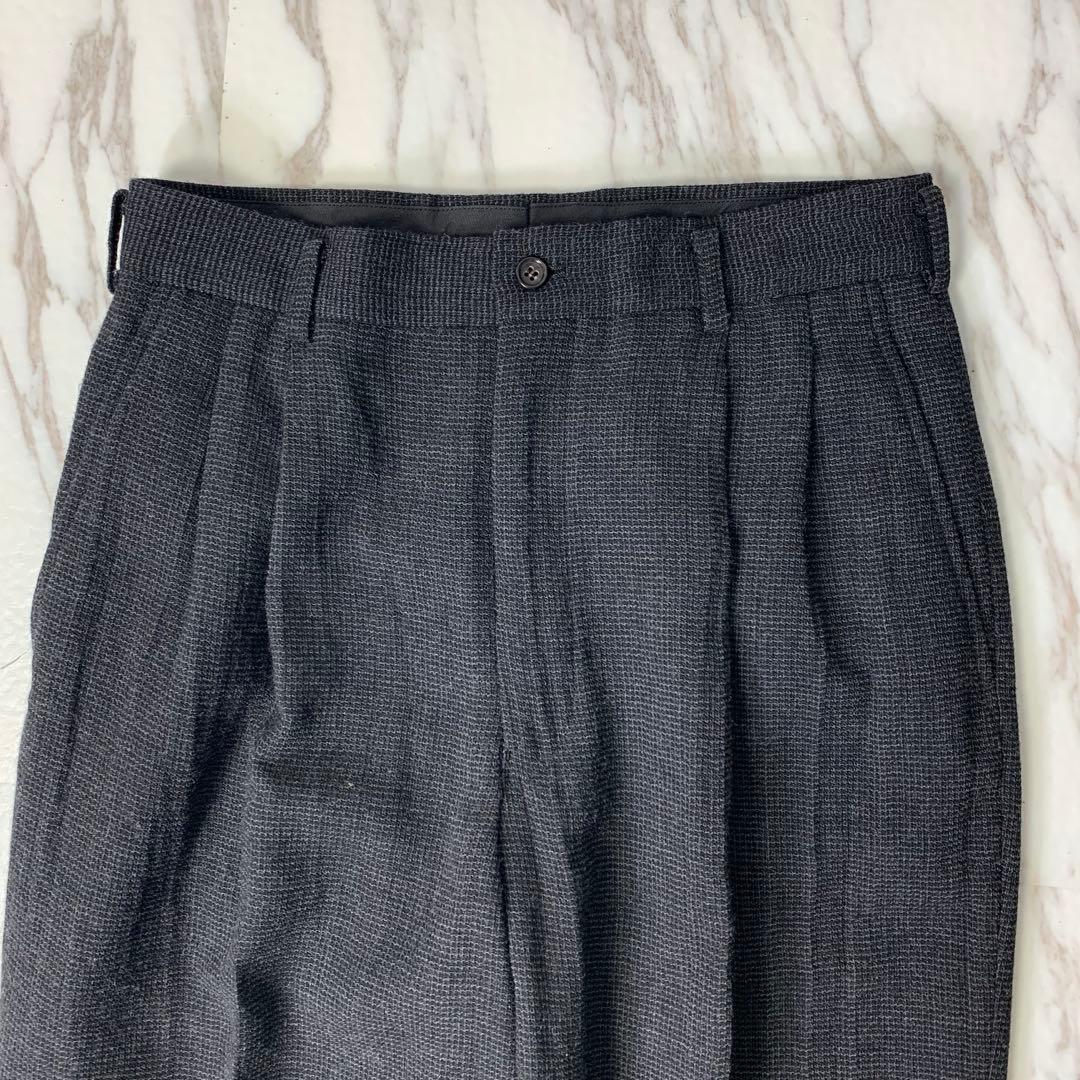 90s COMME des GARCONS ２タックワイドスラックス S ウール