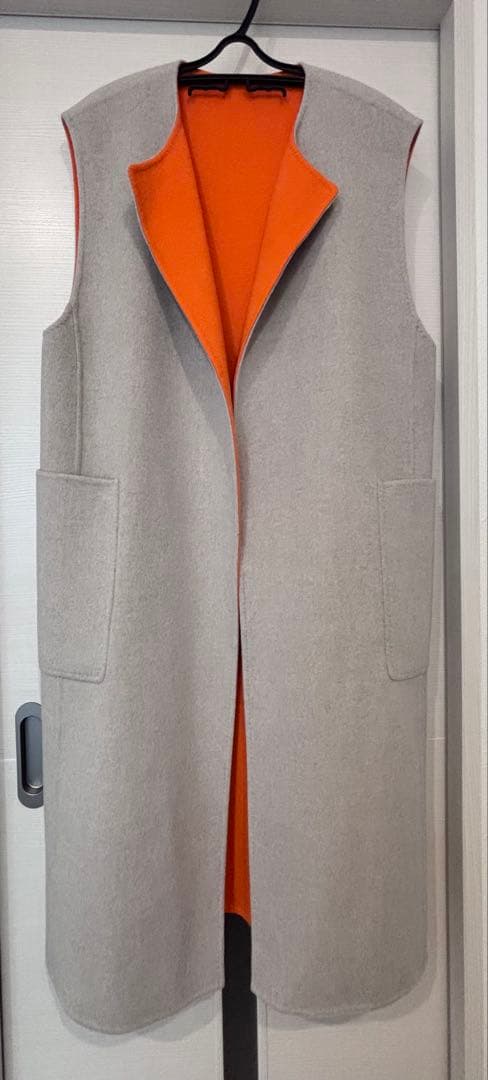 ⭐︎みきてぃ⭐︎美品⭐︎ウールダブルフェイス ノーカラーリバーシブルジレ