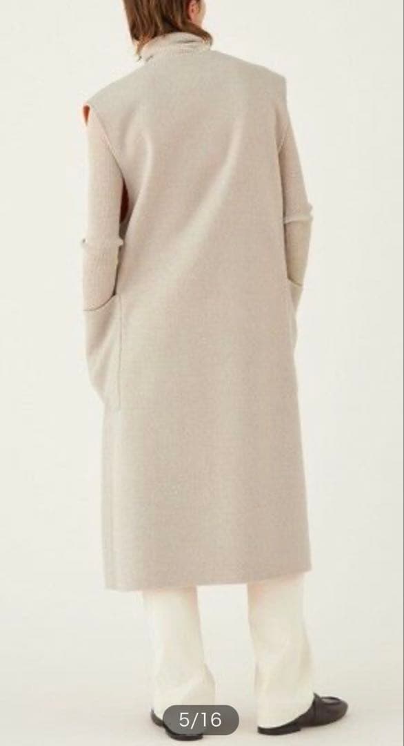 ⭐︎みきてぃ⭐︎美品⭐︎ウールダブルフェイス ノーカラーリバーシブルジレ