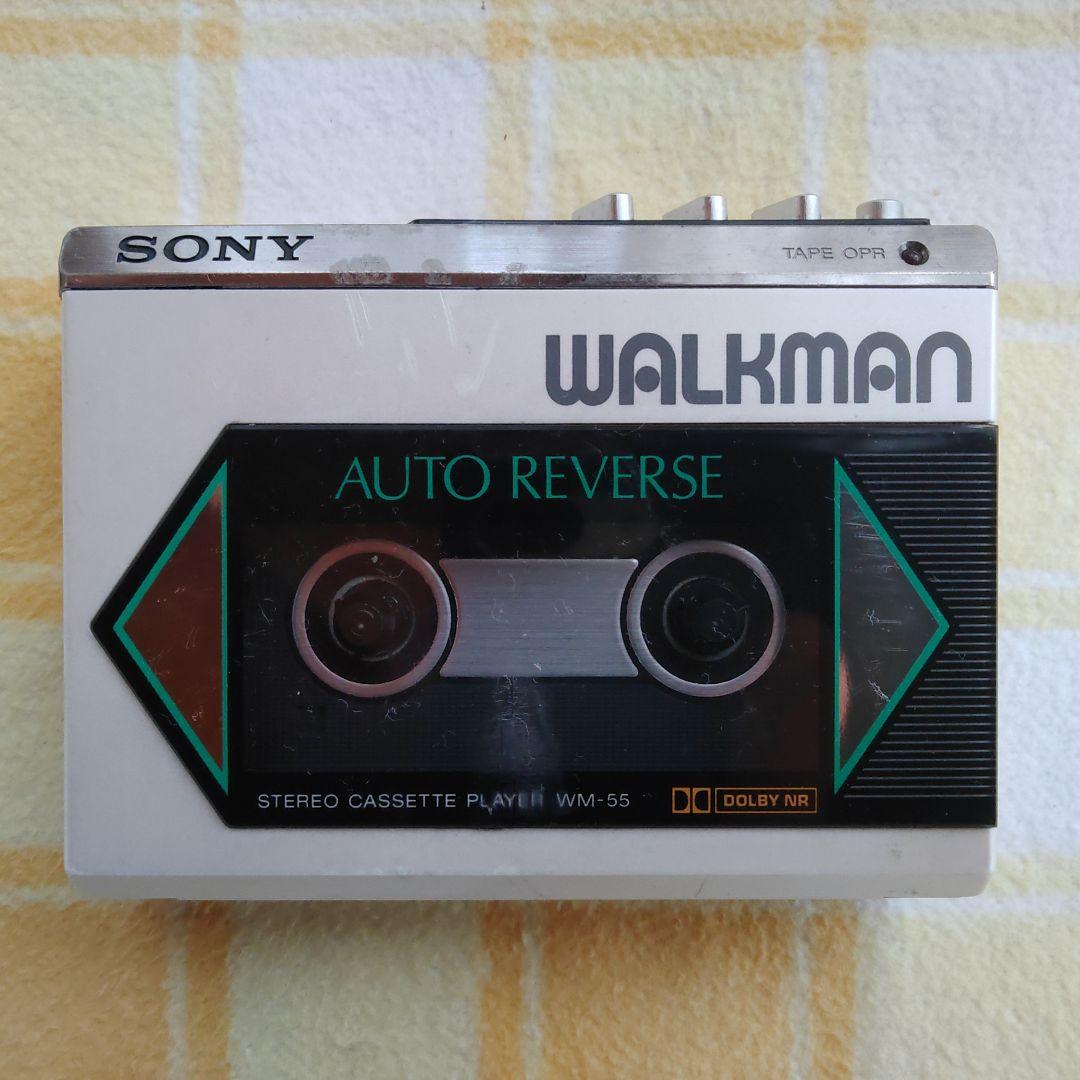【希少】SONY WM-55 カセットプレーヤー　イヤホンとケース付　ジャンク品