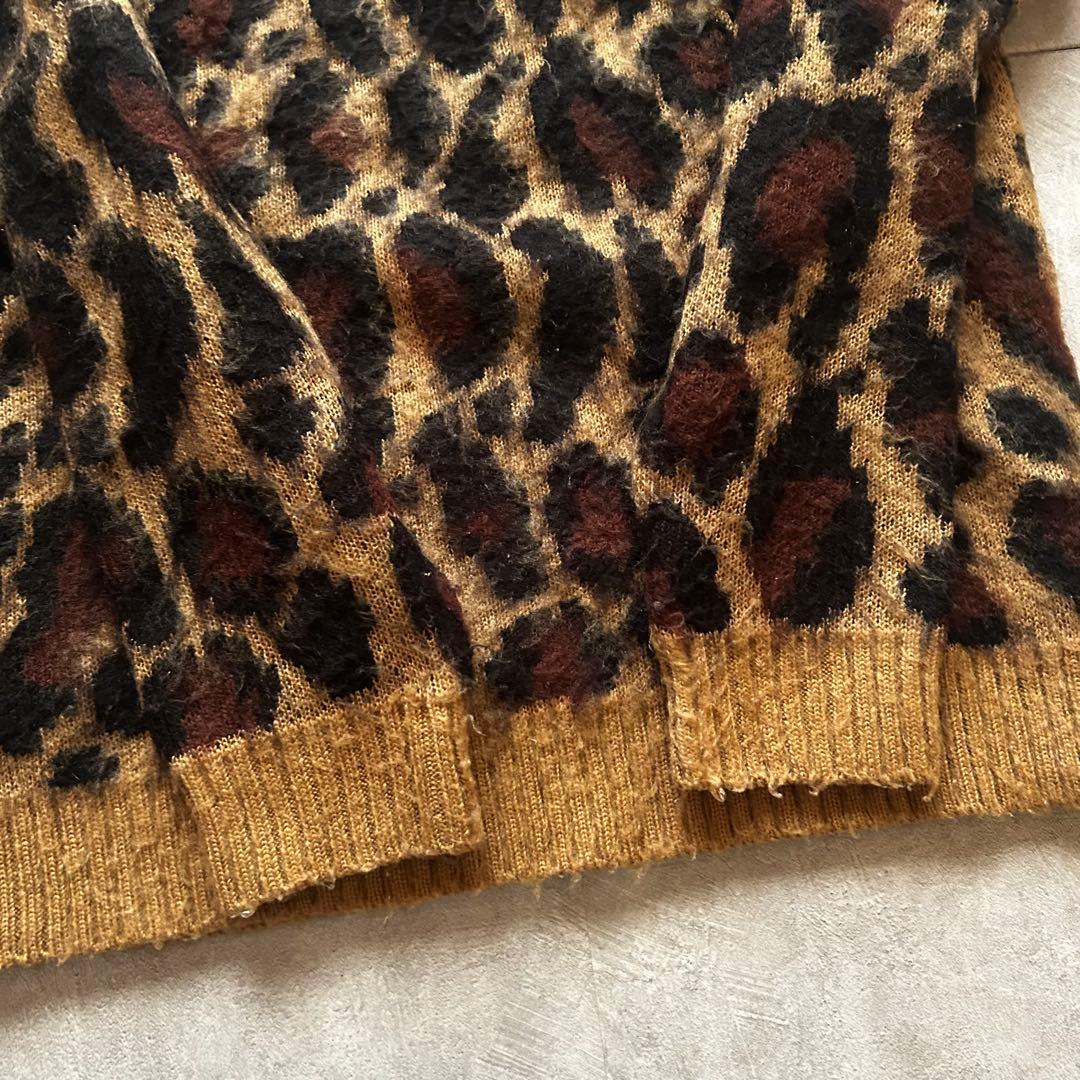 トップス archive grunge leopard knit y2k