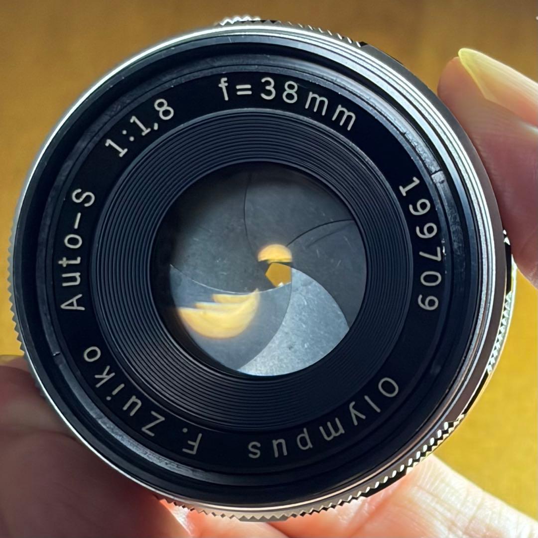 オリンパス PEN-F+F.Zuiko 38mm F1.8　ハーフカメラ 中古