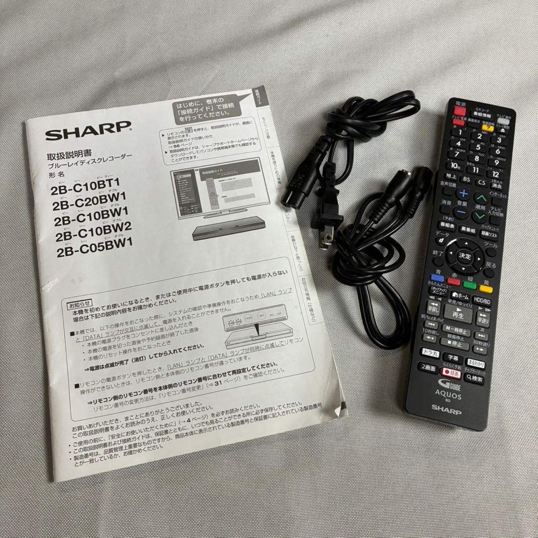 SHARP AQUOS ブルーレイレコーダー　 2B-C10BW1 2019年製