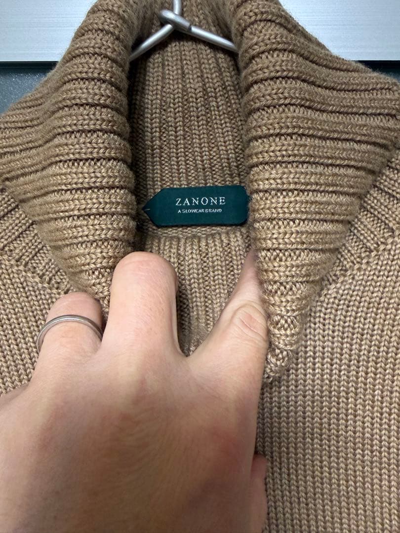 ザノーネ ZANONE 5G タートルネック キャメル サイズ48 イタリア製