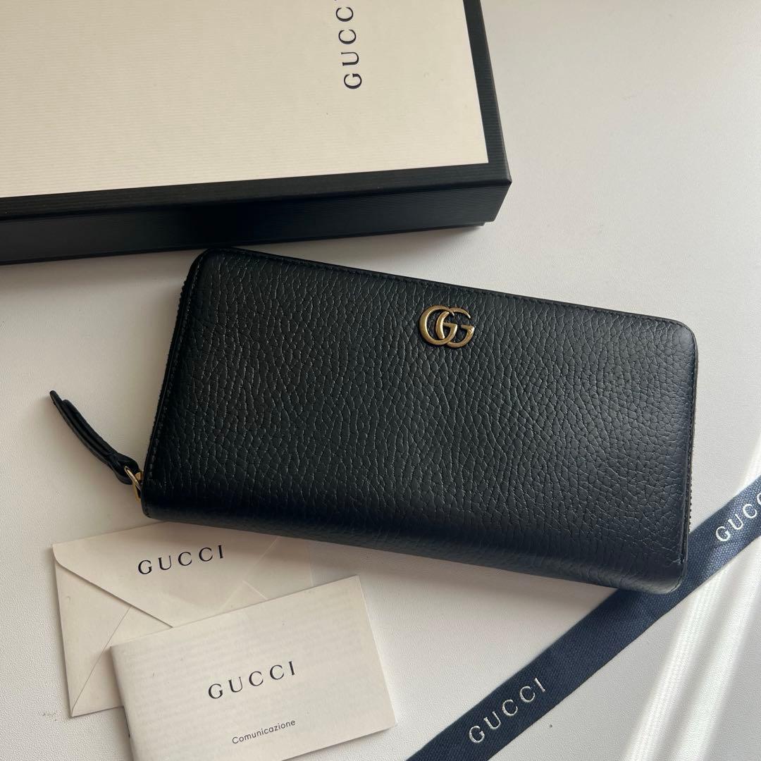 69 極上美品 GUCCI グッチ マーモント 長財布 ラウンドファスナー