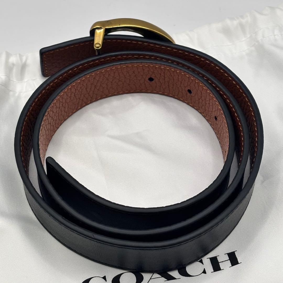 【未使用】coach☆Cバックルリバーシブルベルト 黒＆茶