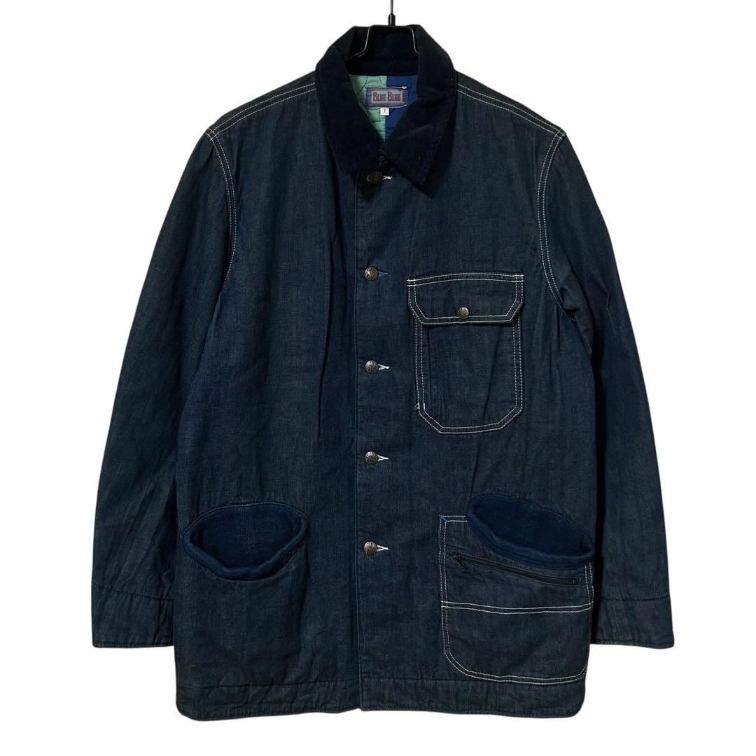 色濃　日本製　ハリラン　BLUE BLUE 中綿キルティング　デニムカバーオール