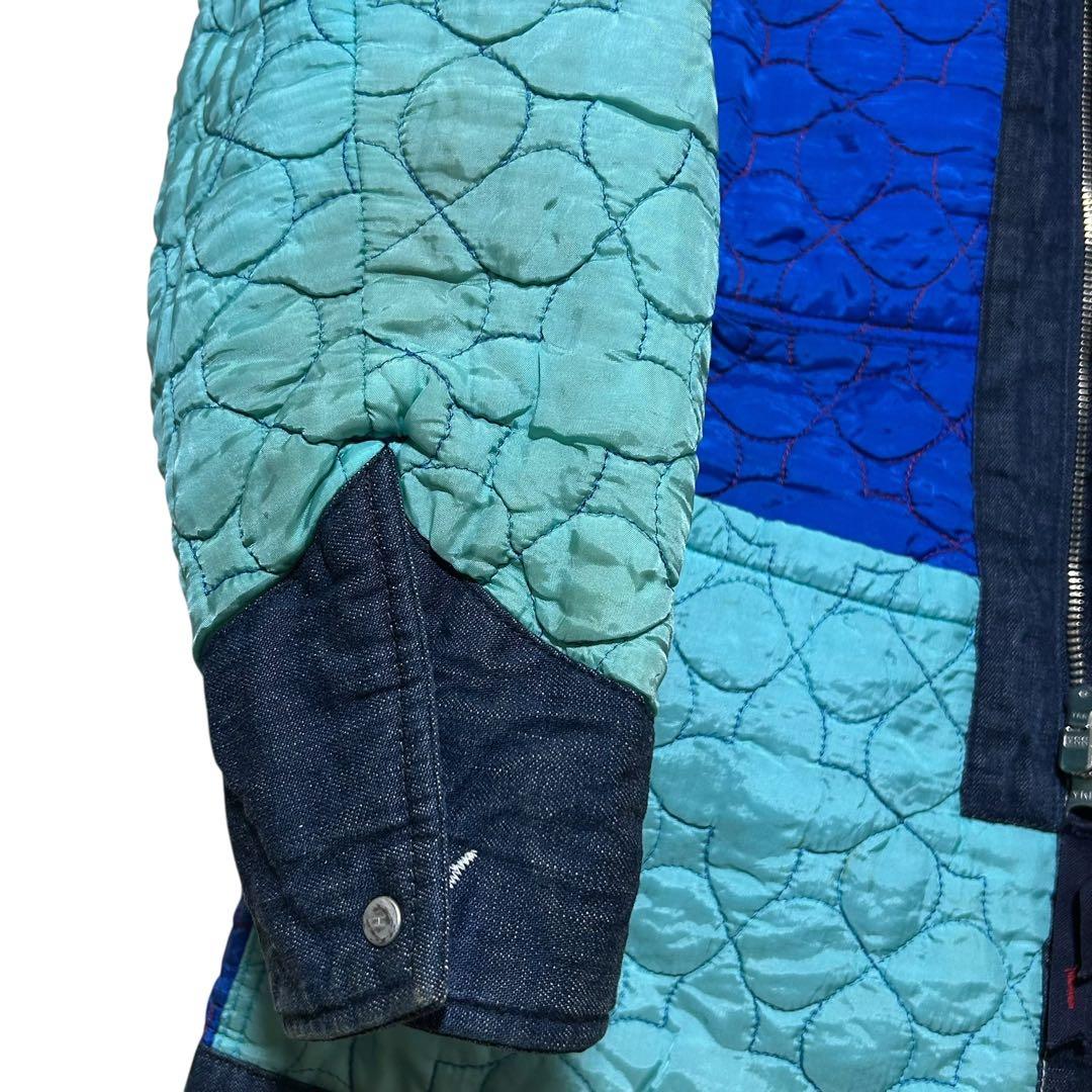 色濃　日本製　ハリラン　BLUE BLUE 中綿キルティング　デニムカバーオール