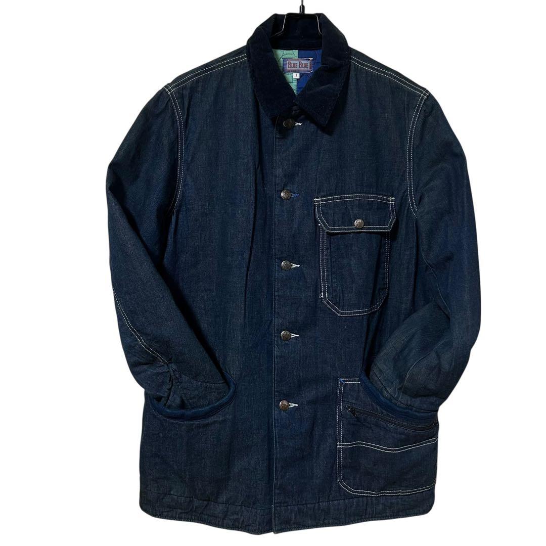 色濃　日本製　ハリラン　BLUE BLUE 中綿キルティング　デニムカバーオール