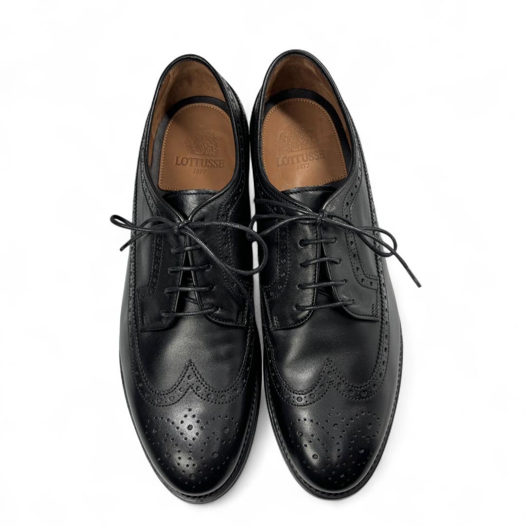 極美品 希少サイズ LOTTUSSE ウイングチップ 黒 10 28.5cm