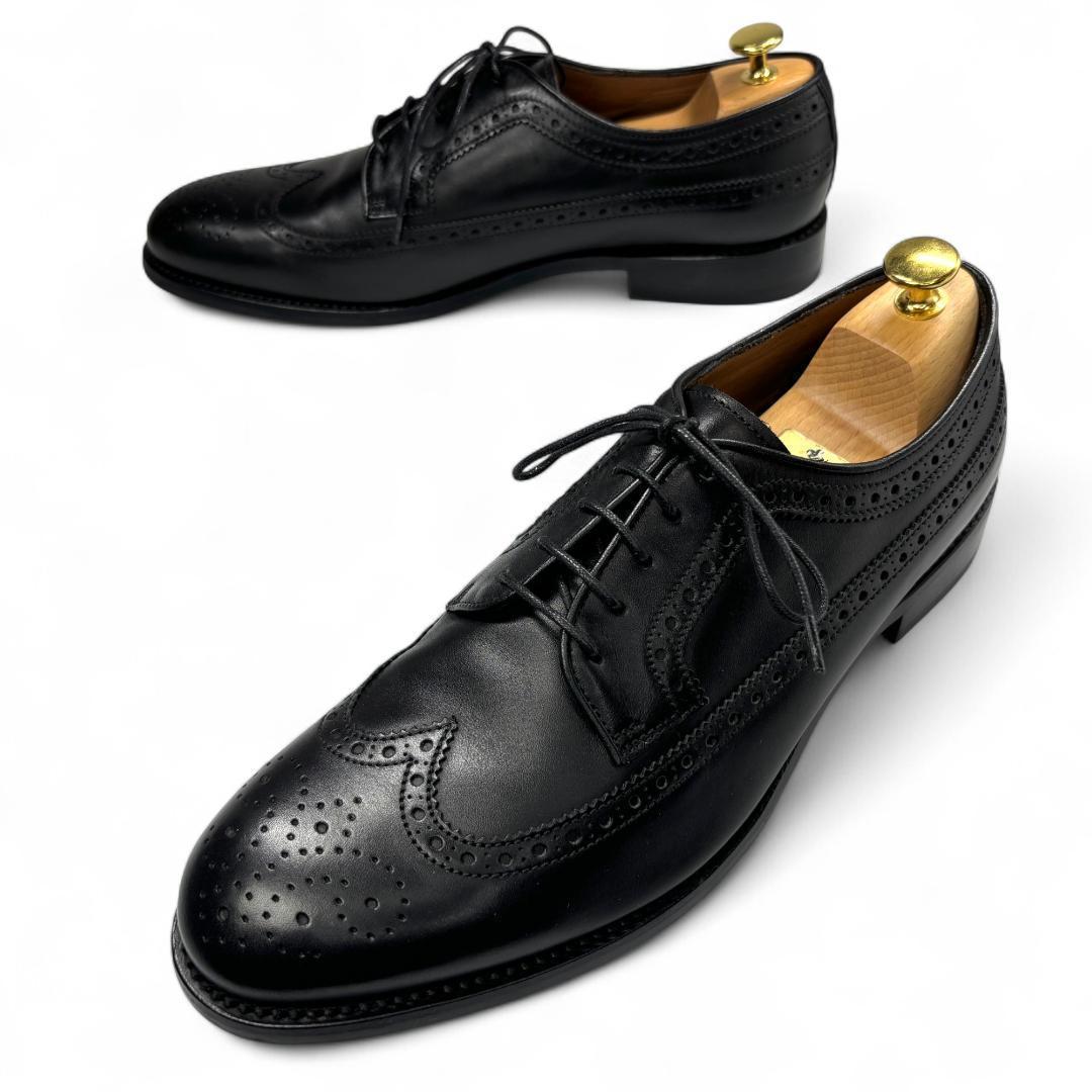 極美品 希少サイズ LOTTUSSE ウイングチップ 黒 10 28.5cm