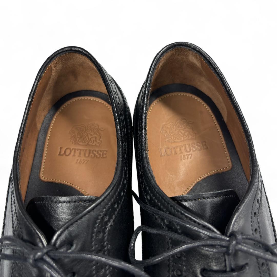 極美品 希少サイズ LOTTUSSE ウイングチップ 黒 10 28.5cm