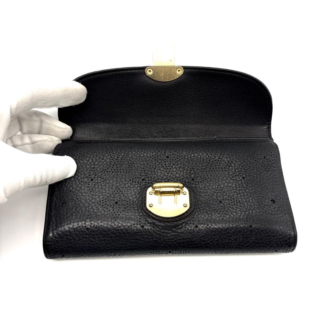 極美品◆ルイヴィトン ポルトフォイユ アメリア モノグラム マヒナ ノワール 黒