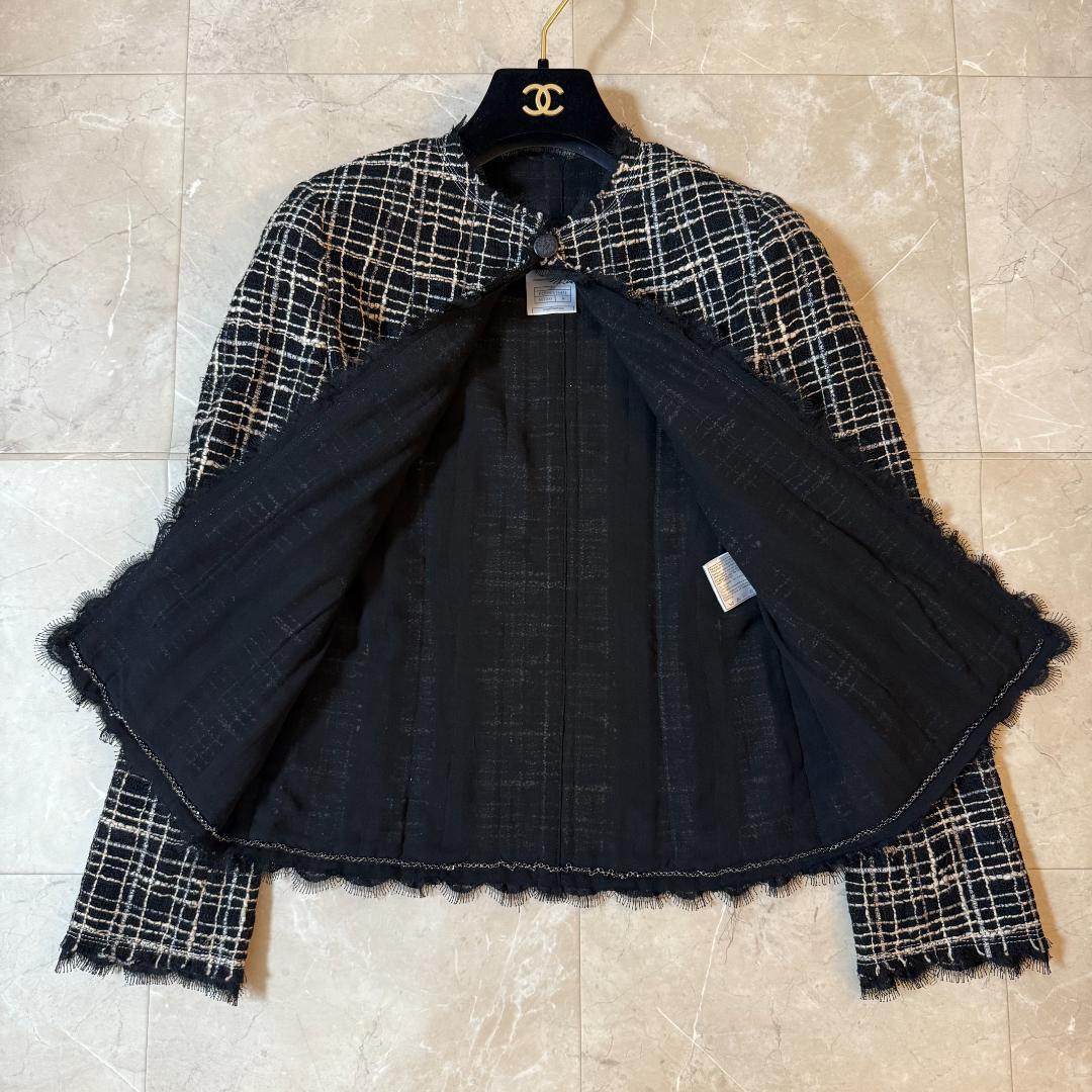 CHANEL ツイードジャケット ラメツイード レース 36