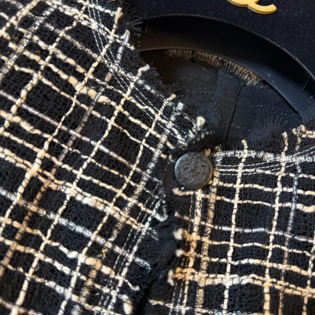 CHANEL ツイードジャケット ラメツイード レース 36