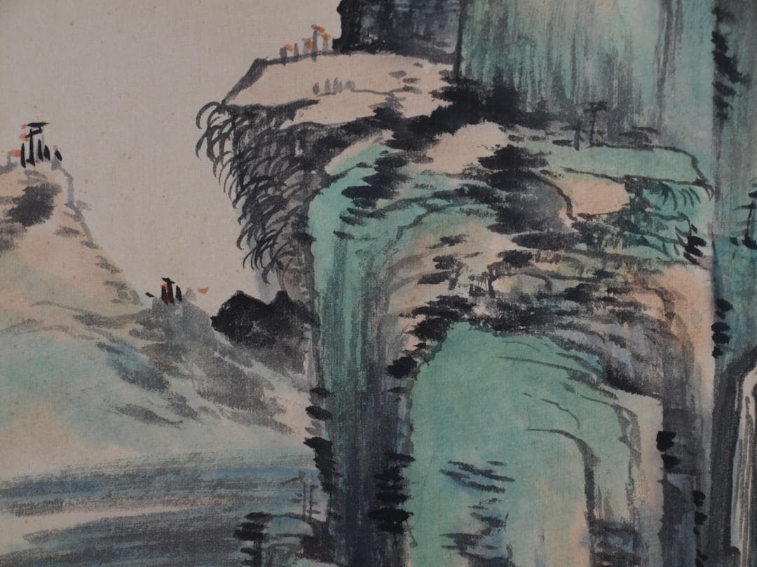 中国時代の掛軸　張大千作人物図　激安骨董品　肉筆保証 DE380A7-3