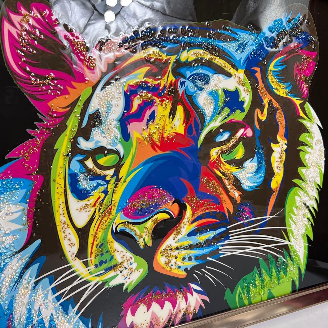 クリスタルアート　ジャングルキング アートパネル　キラキラ ゴージャス トラ