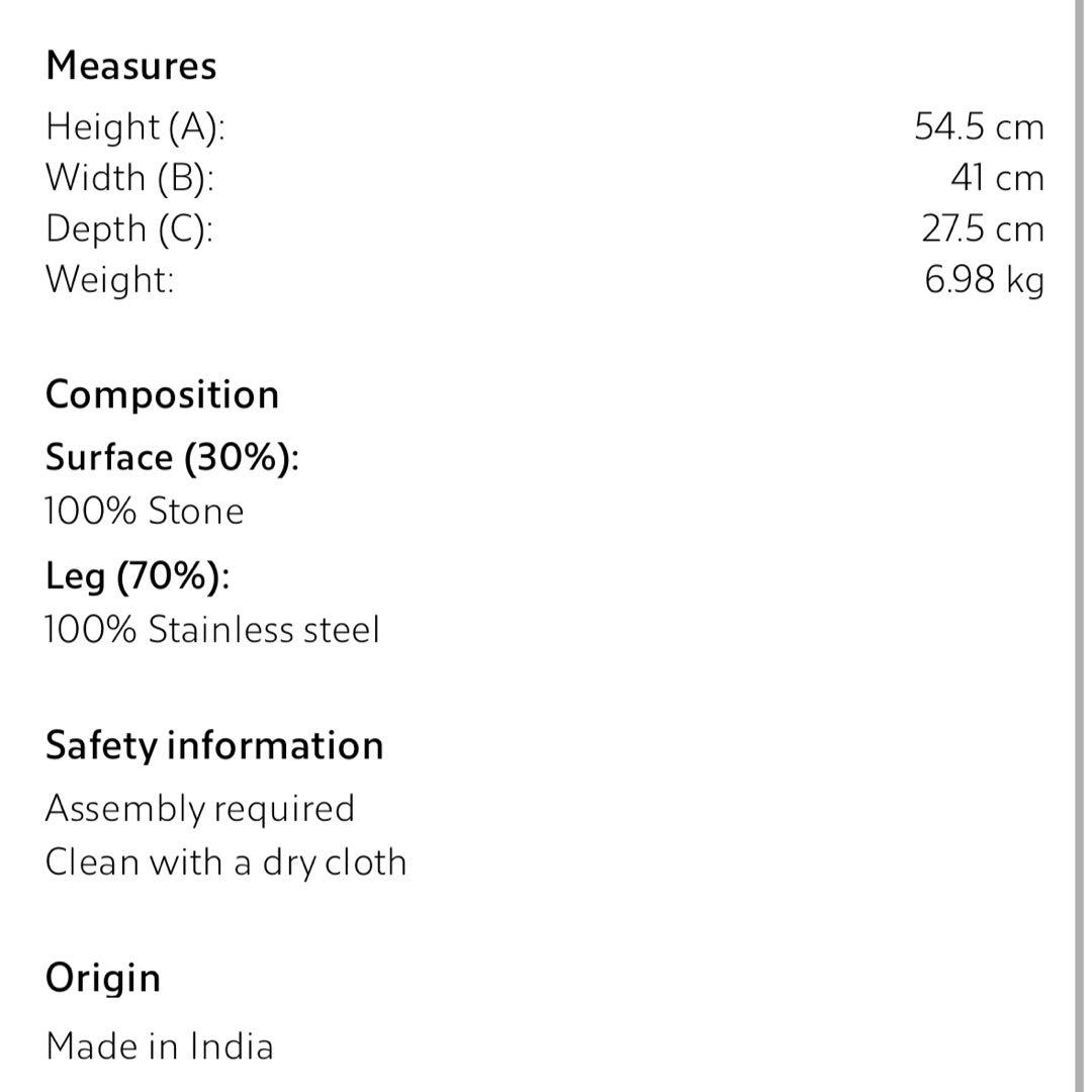 zara / 天然石天板の長方形サイドテーブル