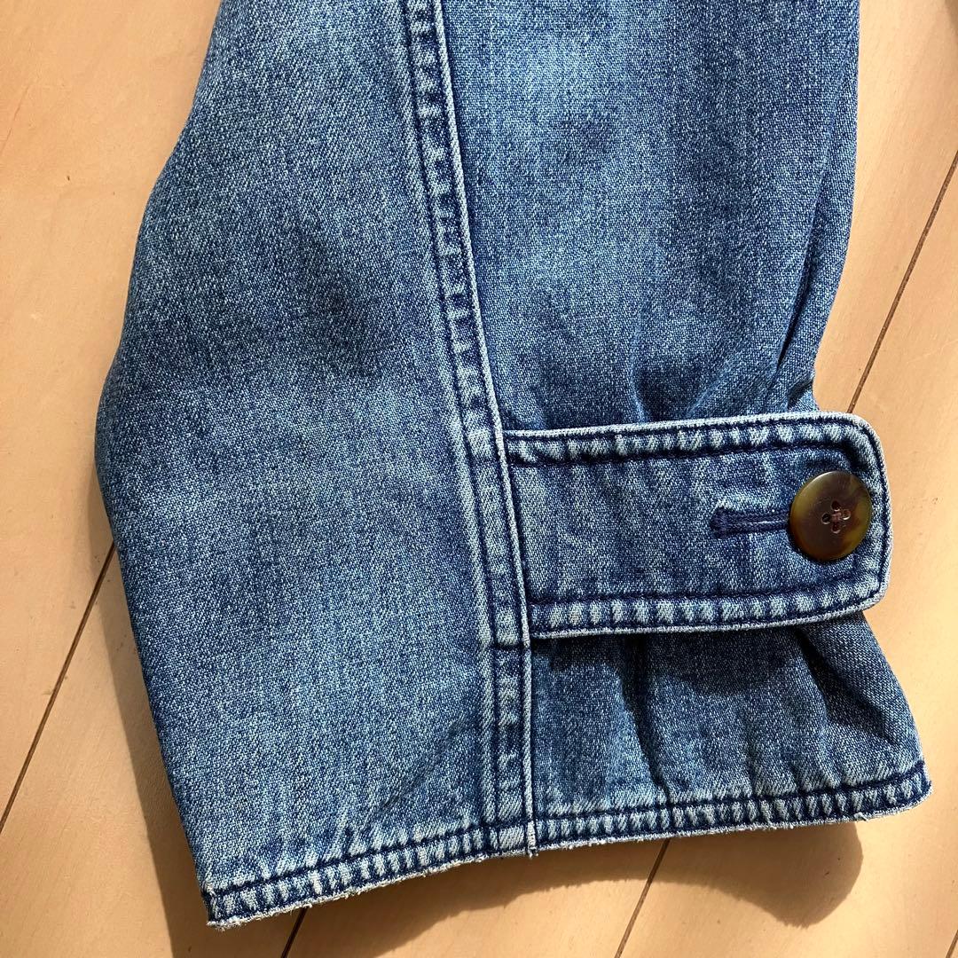 古着 メンズ LANDS'END デニムカバーオール 裏地付き 襟コーデュロイ