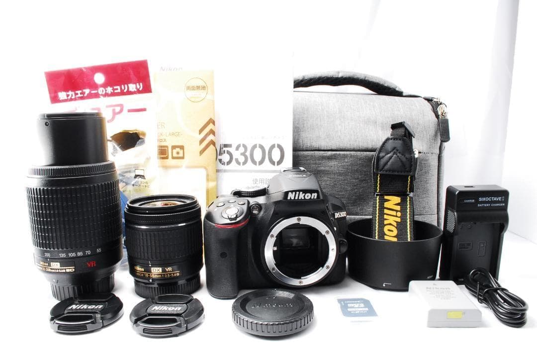 Wi-Fi搭載✨ニコン✨D5300 ダブルレンズ✨一眼レフ✨バッグ付✨