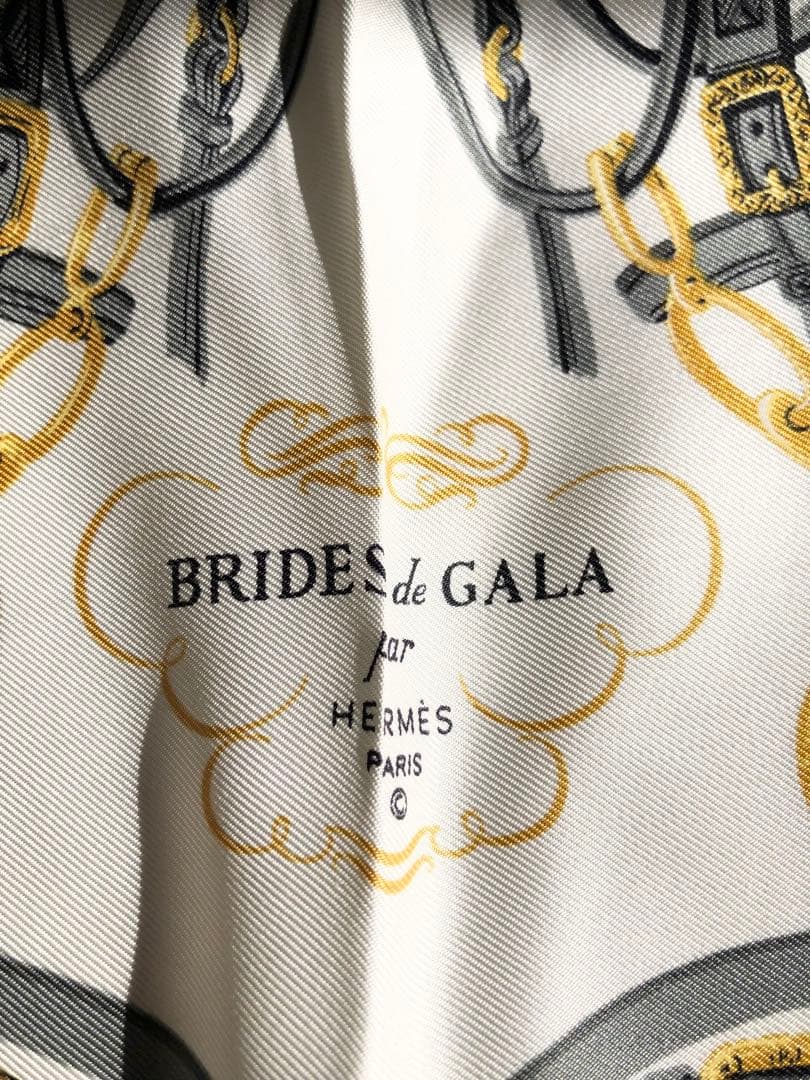 未使用品 HERMES エルメス シルク ハンカチ BRIDES de GALA