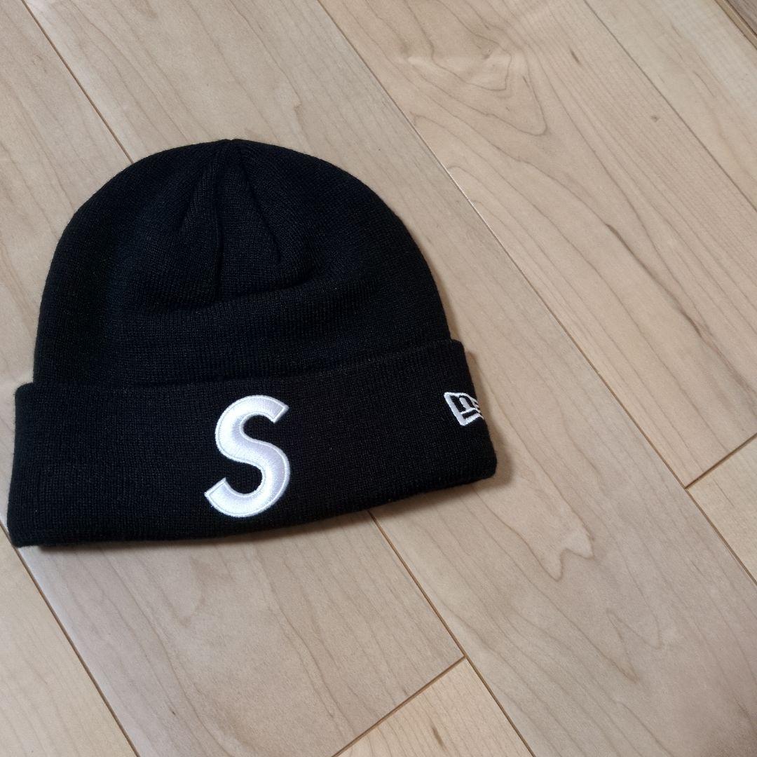 Supreme ニット帽 黒 Sロゴ　確実正規品　新品タグなし試着程度　ビーニー