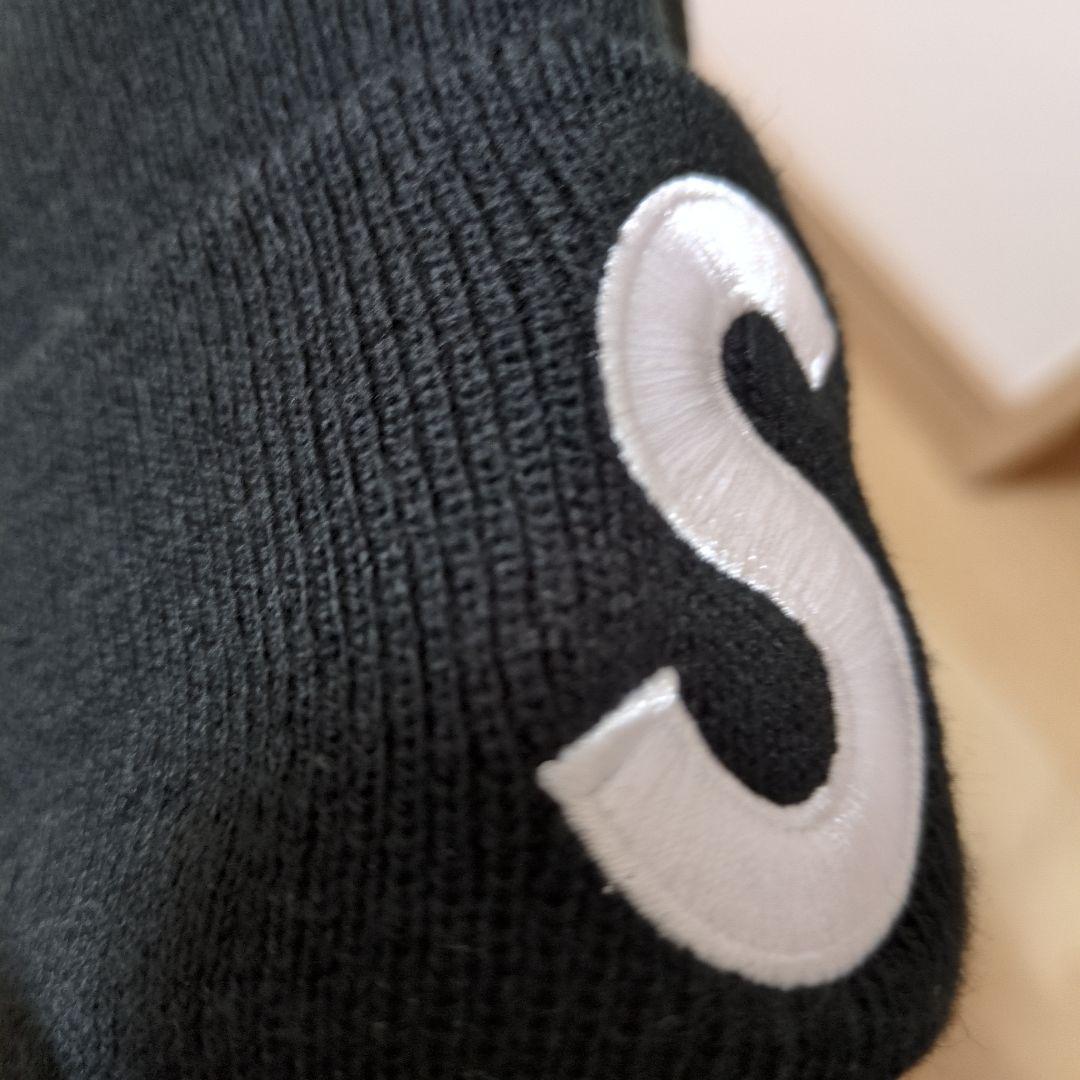Supreme ニット帽 黒 Sロゴ　確実正規品　新品タグなし試着程度　ビーニー
