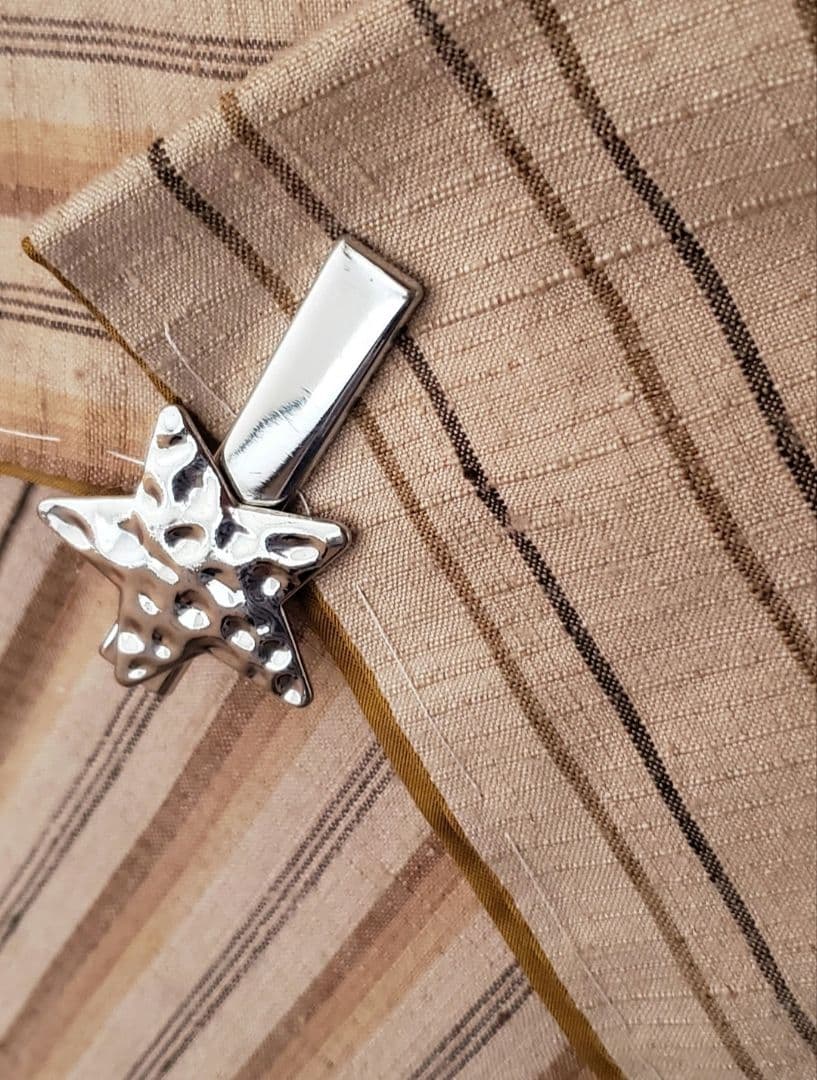 【美品＊未使用】真綿紬　縞　ベージュ　しつけ付き　正絹　スモールサイズ　特価☆