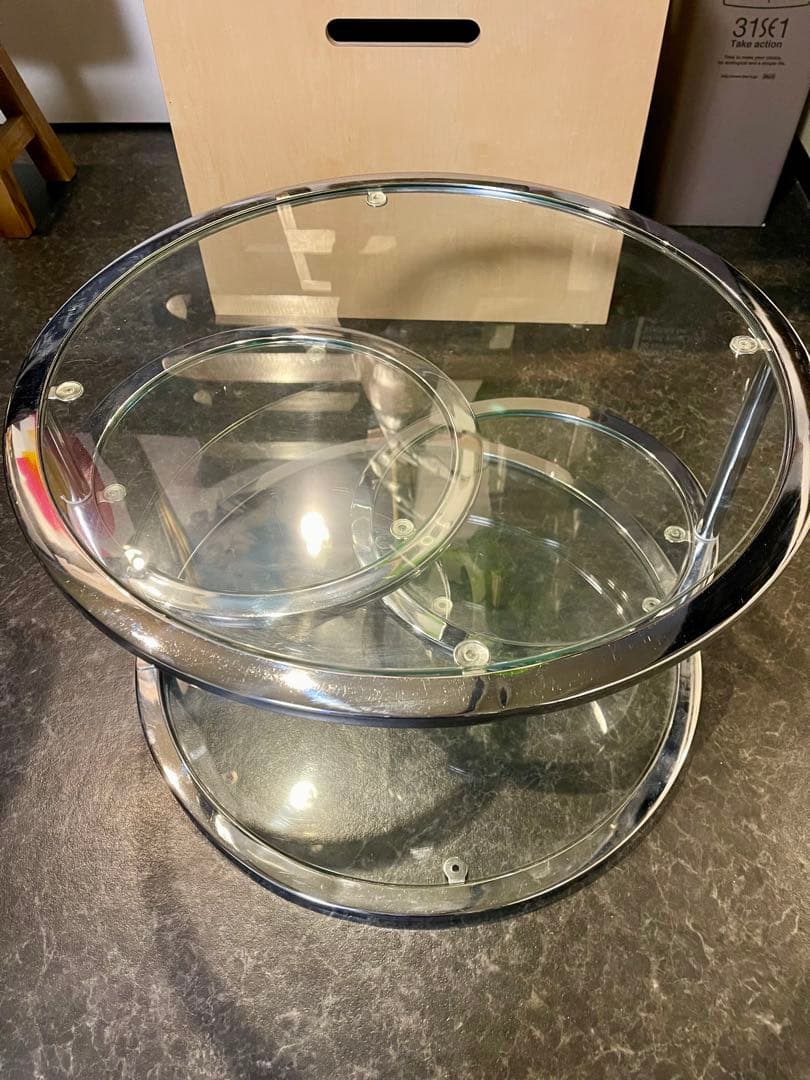 ミッドセンチュリー　丸型　ラウンドテーブル　ヴィンテージ　4段