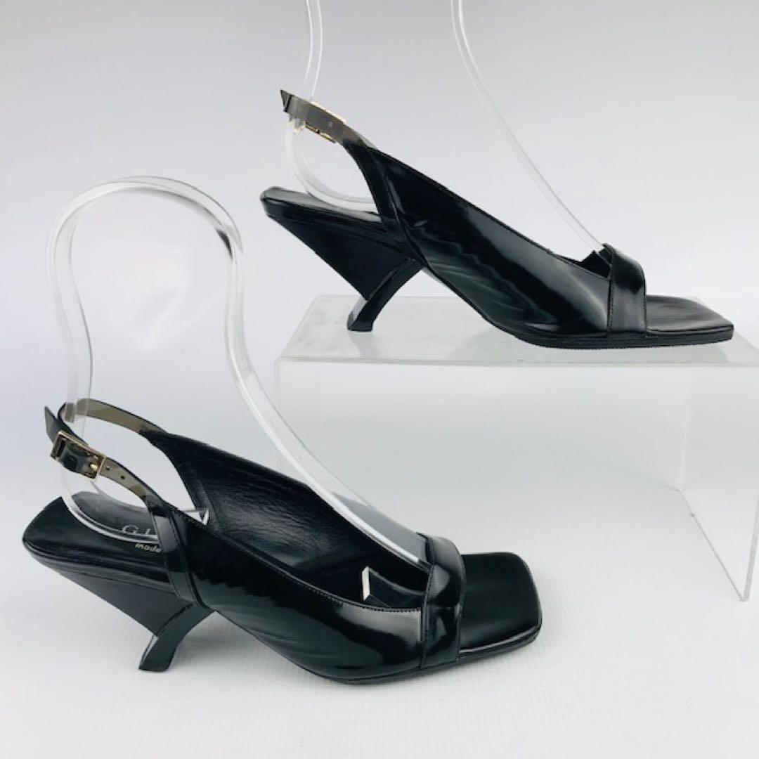 美品★GUCCI★レザー 変形ヒール パックストラップサンダル(35C)