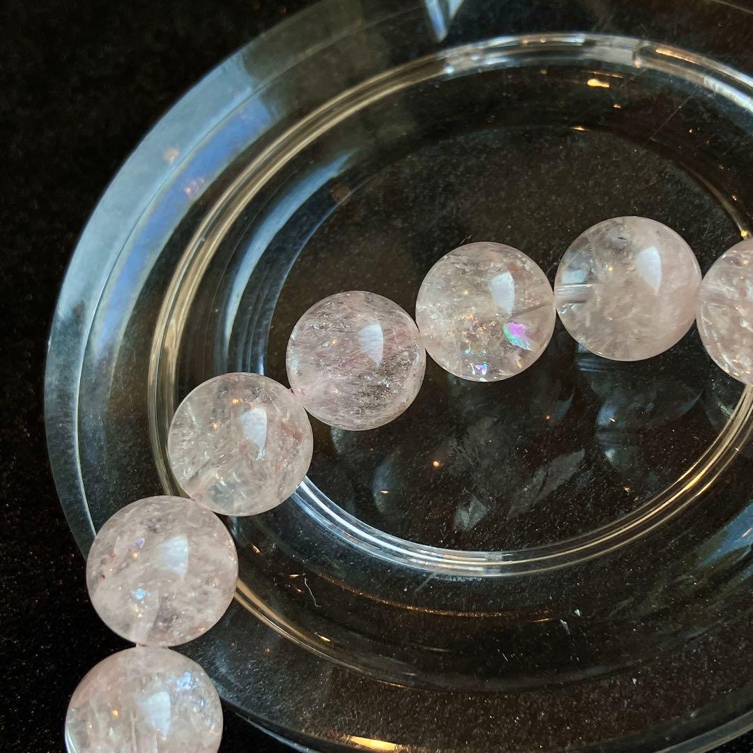 佳*様 人気♡ピンクアゼツライト 大玉ブレスレット 虹あり！