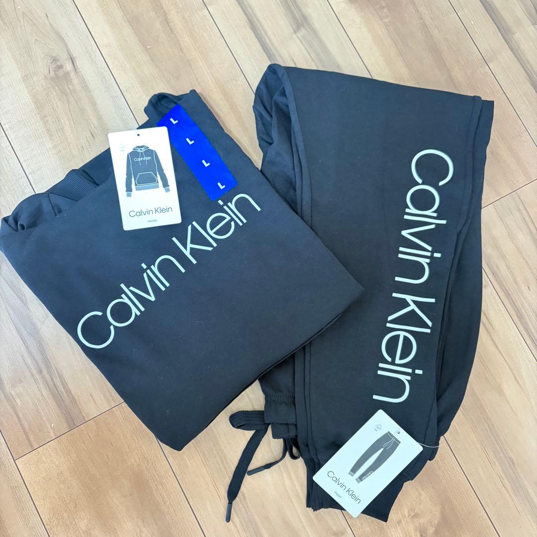 カルバンクライン　新品　パーカー　セットアップ　ジョガーパンツ　正規　ビッグロゴ