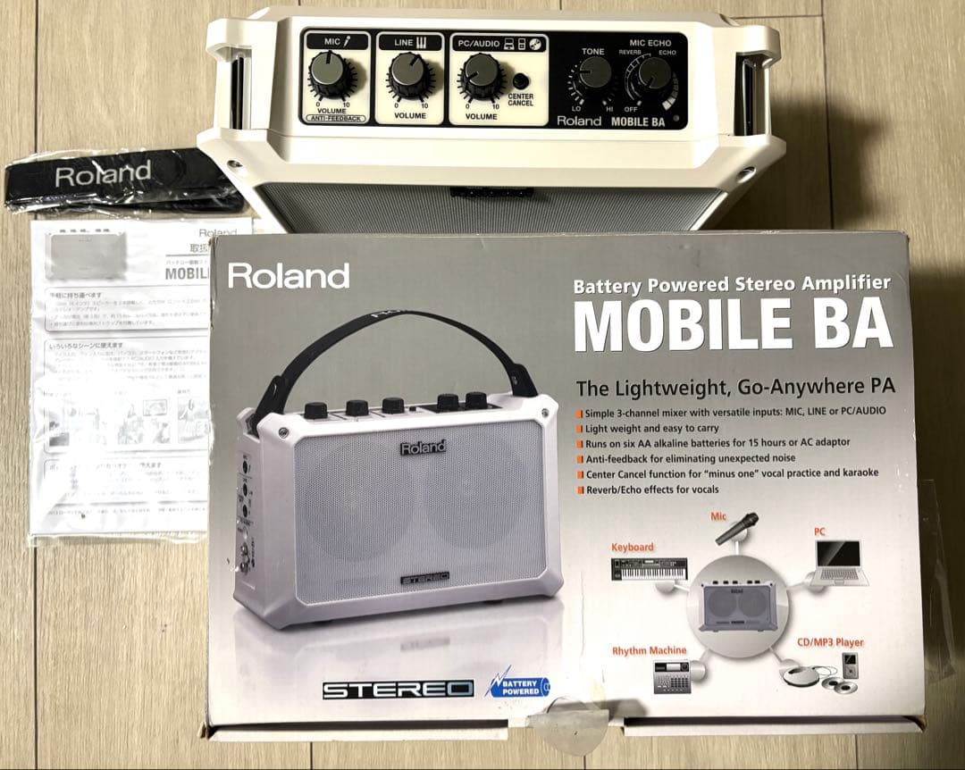 【ほぼ未使用極美】Roland Mobile BA ホワイトポータブルスピーカー