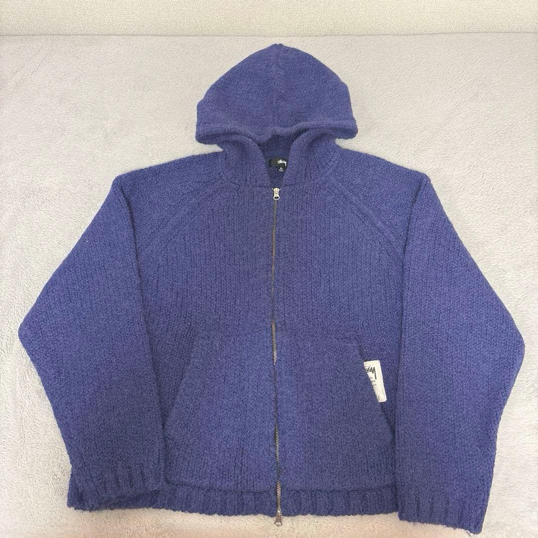 トップス STUSSY CHUNKY KNIT ZIP HOODIE XL