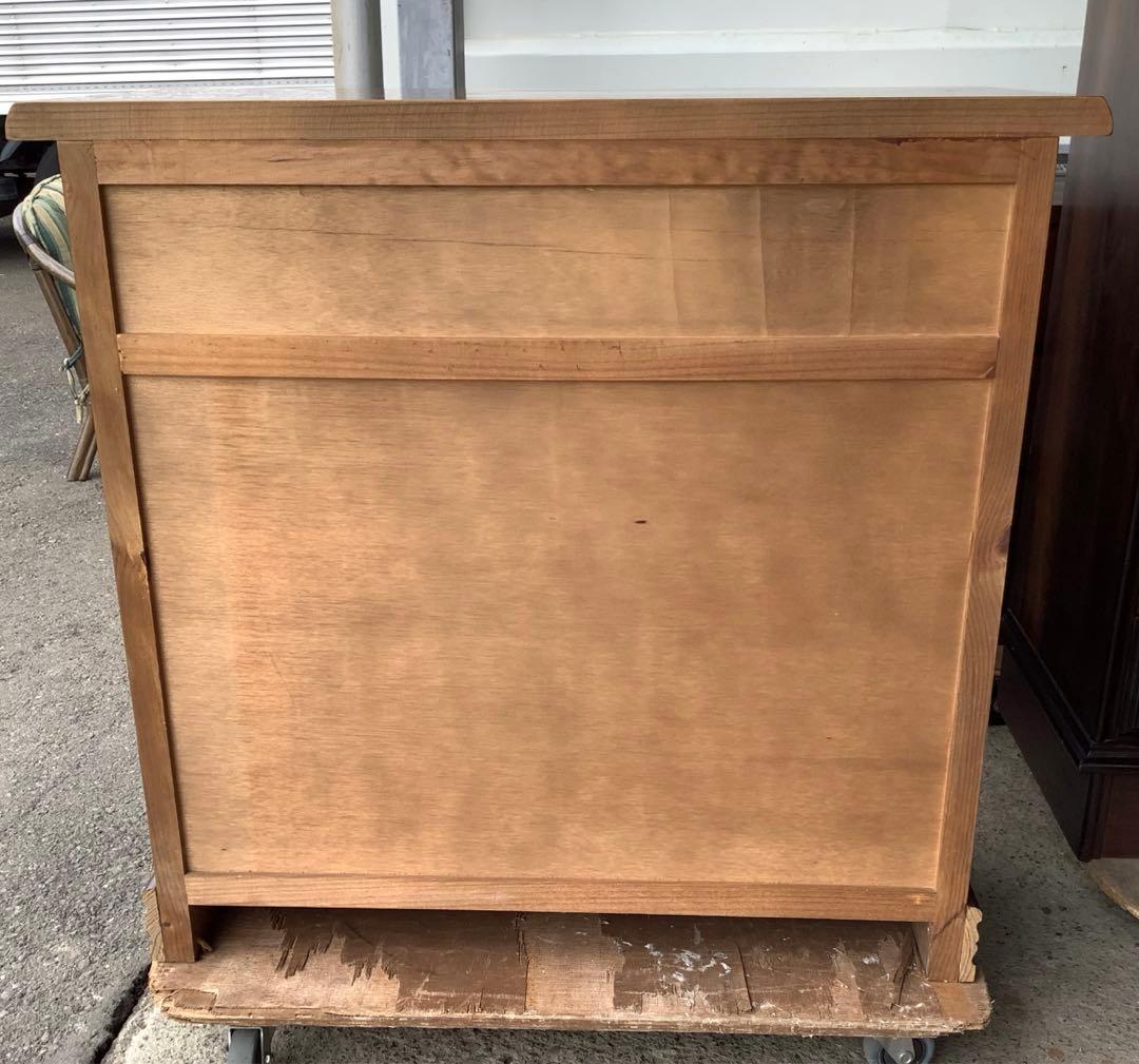 4段洋服タンス 木製チェスト スペイン風 バレンシアうタイル調 カントリー調