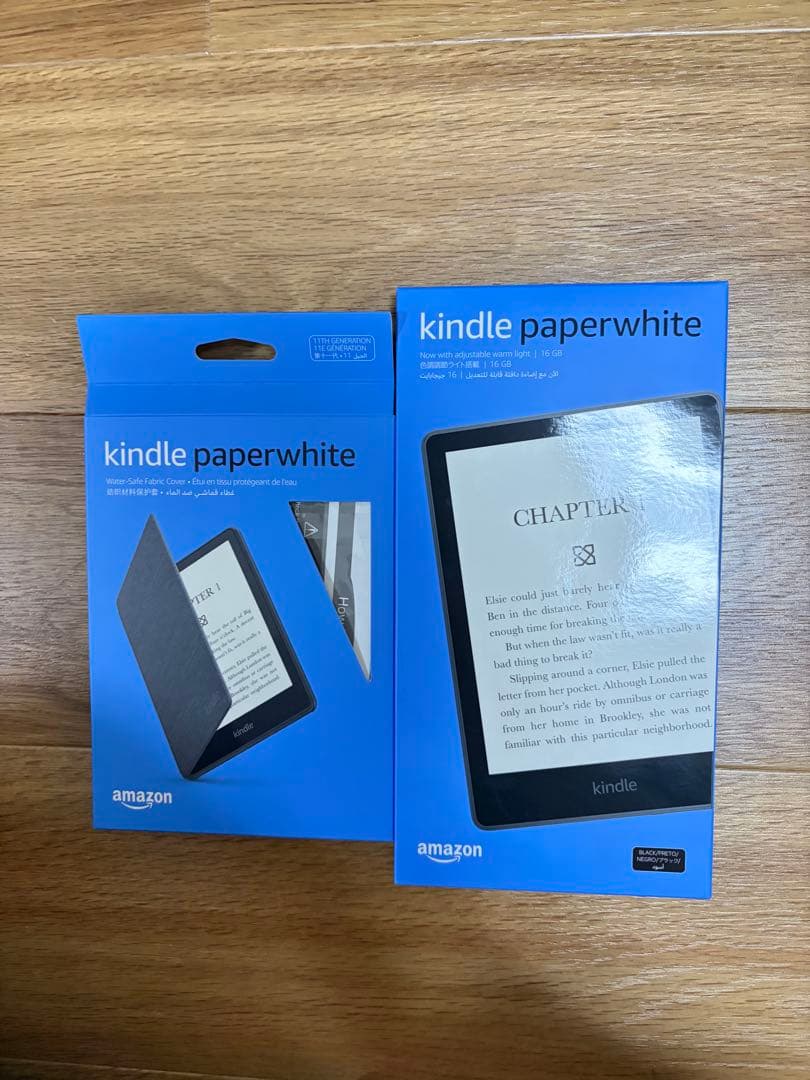Kindle paper white 本体 専用カバー　箱付　保護シート付　美品
