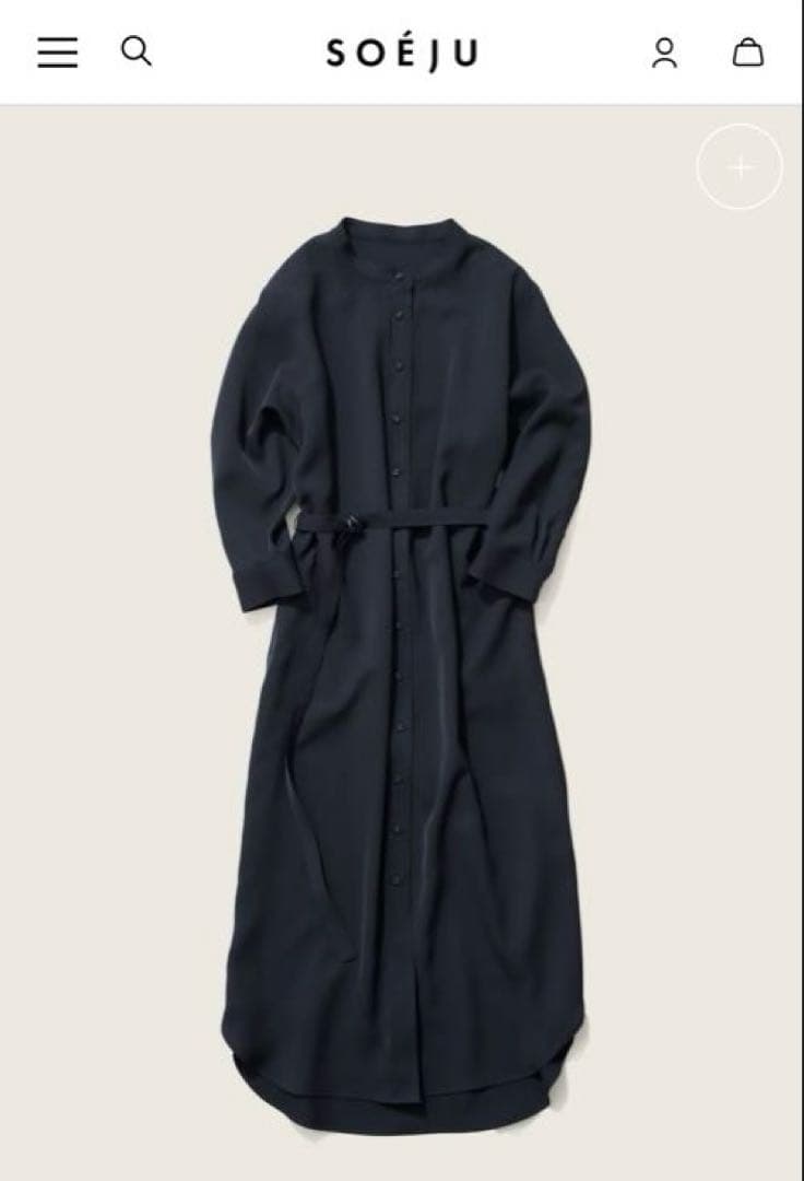 ソージュ　バンドカラーシャツワンピース