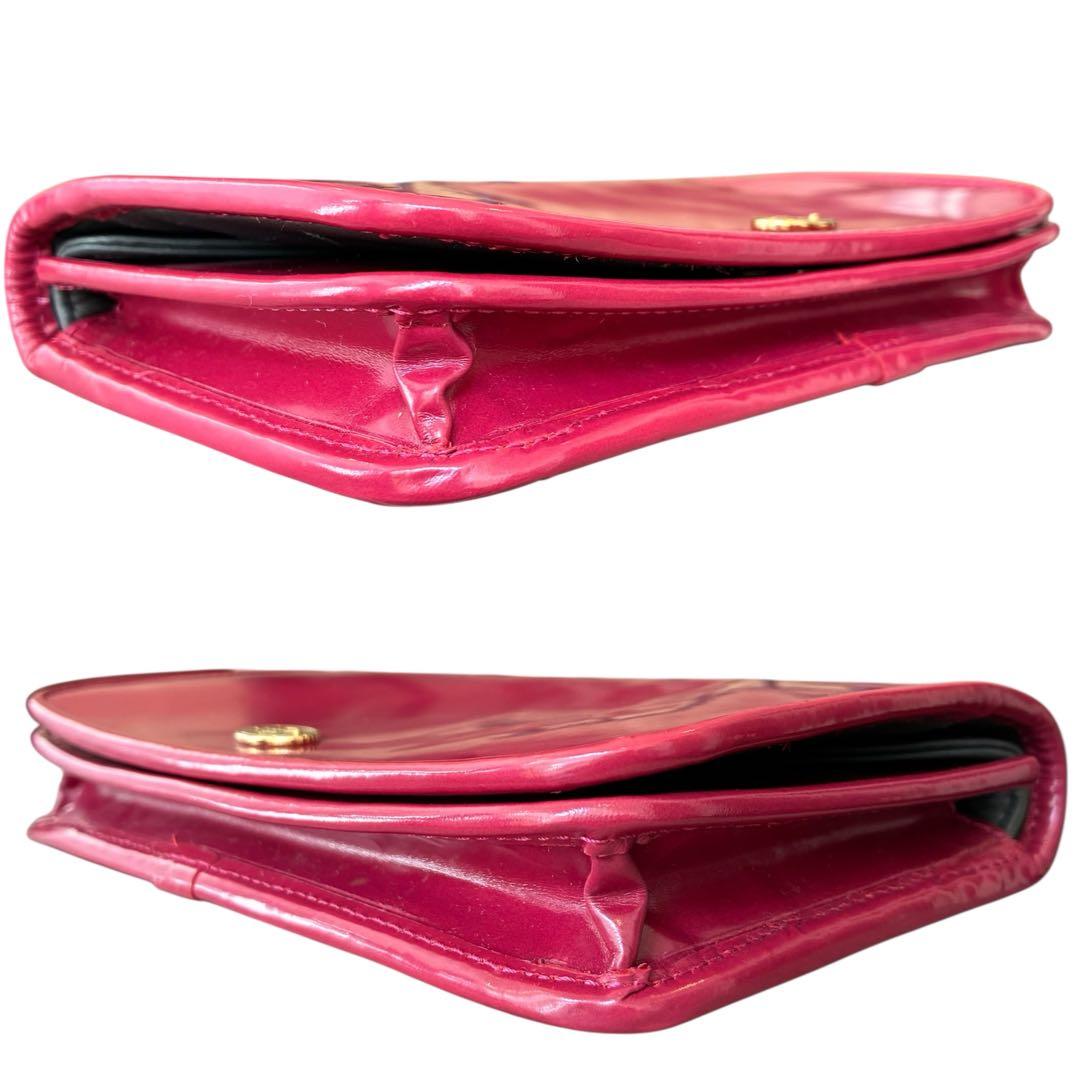 LOEWE ロエベ チェーンウォレット ピンクパープル ゴールドチェーン 箱付き