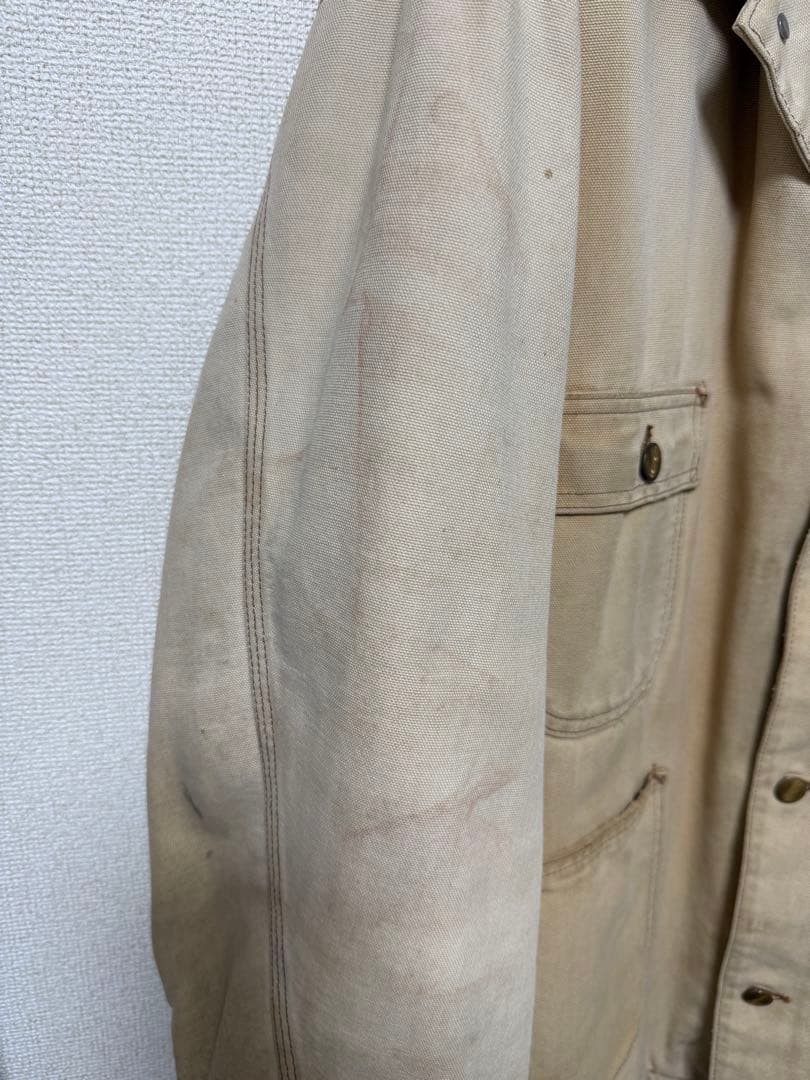 Carhartt カーハート　カバーオール ベージュ　ボロ　雰囲気系　リメイク