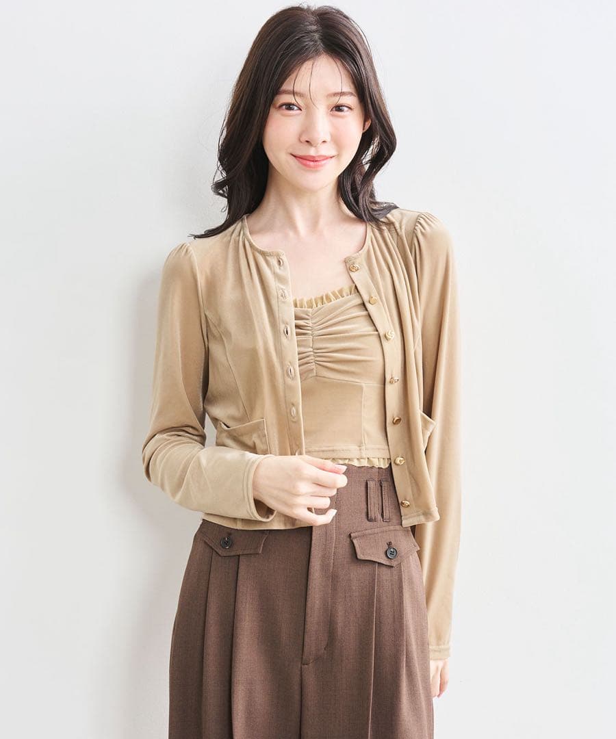 【saico0111⭐︎】Cocodeal ベロアビスチェキャミセット