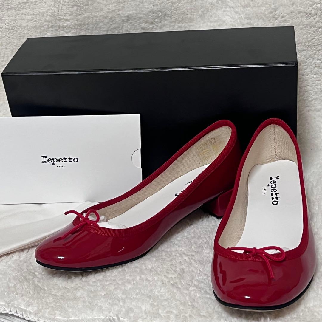 【Repetto】美品 Camille バレエシューズ エナメル レッド