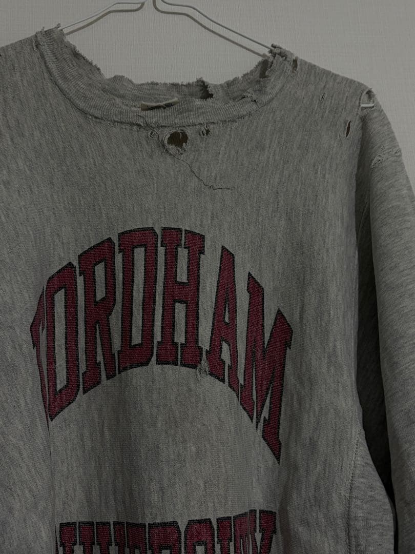 染み込み　両面　80sリバースウィーブ　reverse weave ボロ　L