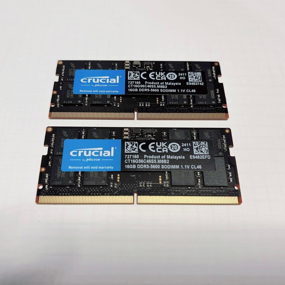 【最終特価】メモリDDR5 32GB(16GB×2個) 5600MT