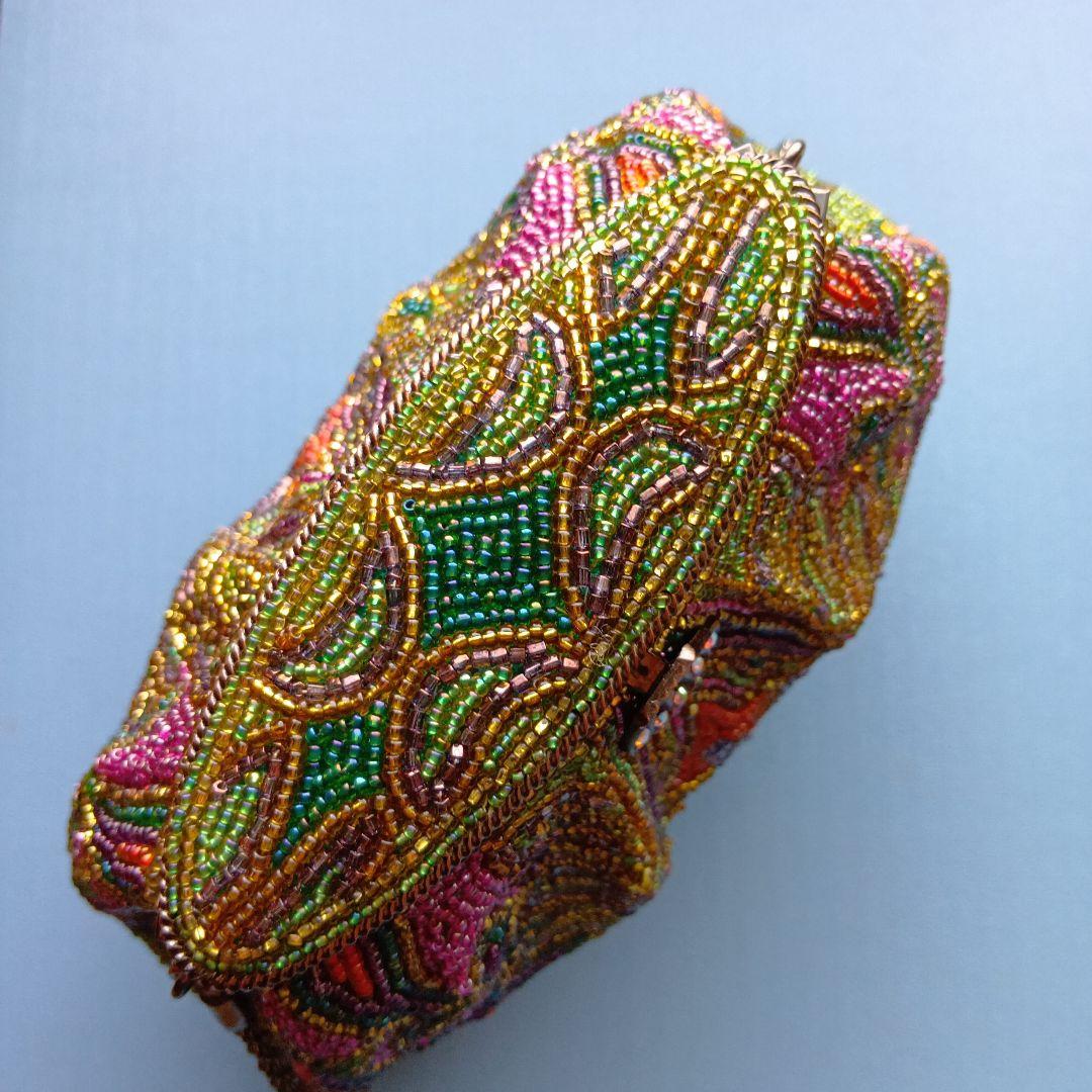 ビーズバッグ　レトロ　フォーマルバッグ