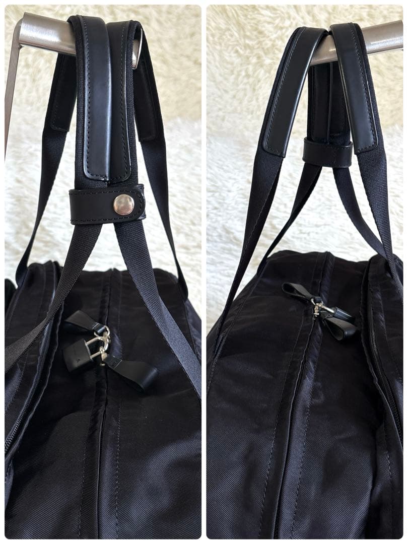 美品✨アニエスベー ボヤージュ ボストンバッグ 2way 南京錠 ナイロン 黒